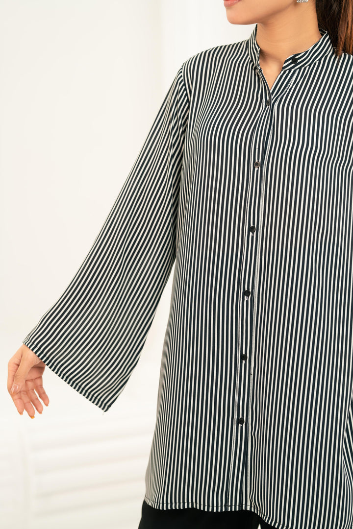 Striped Georgette Crepe Top