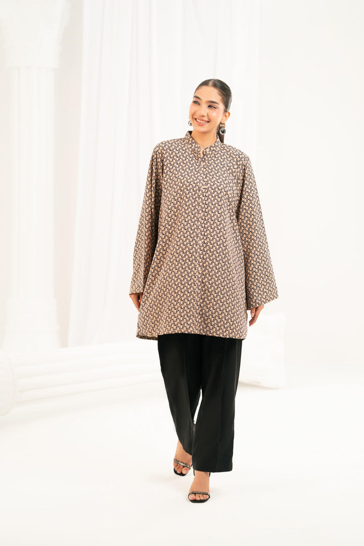 Geo Print Viscose Top