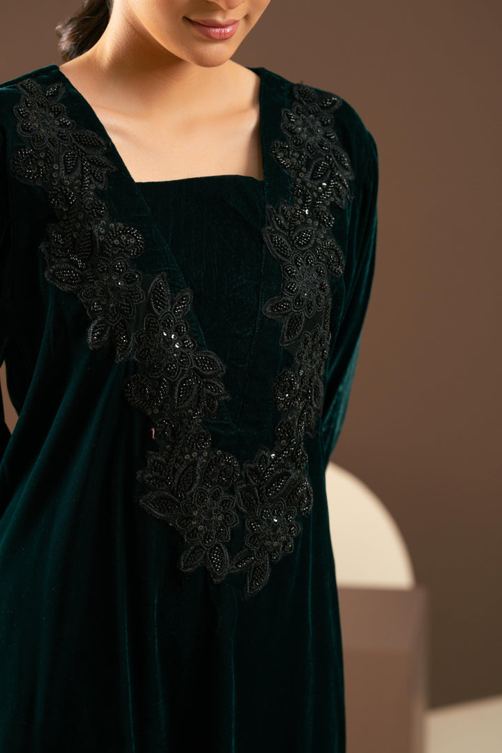 Emerald Velvet Dress