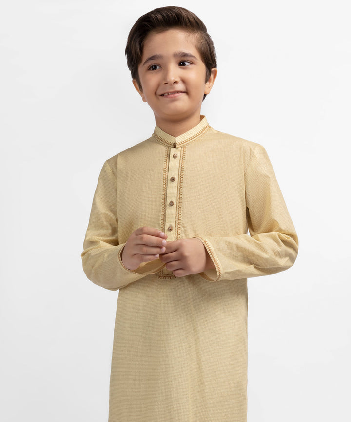Cotton Yellow Kurta - J. Junaid Jamshed