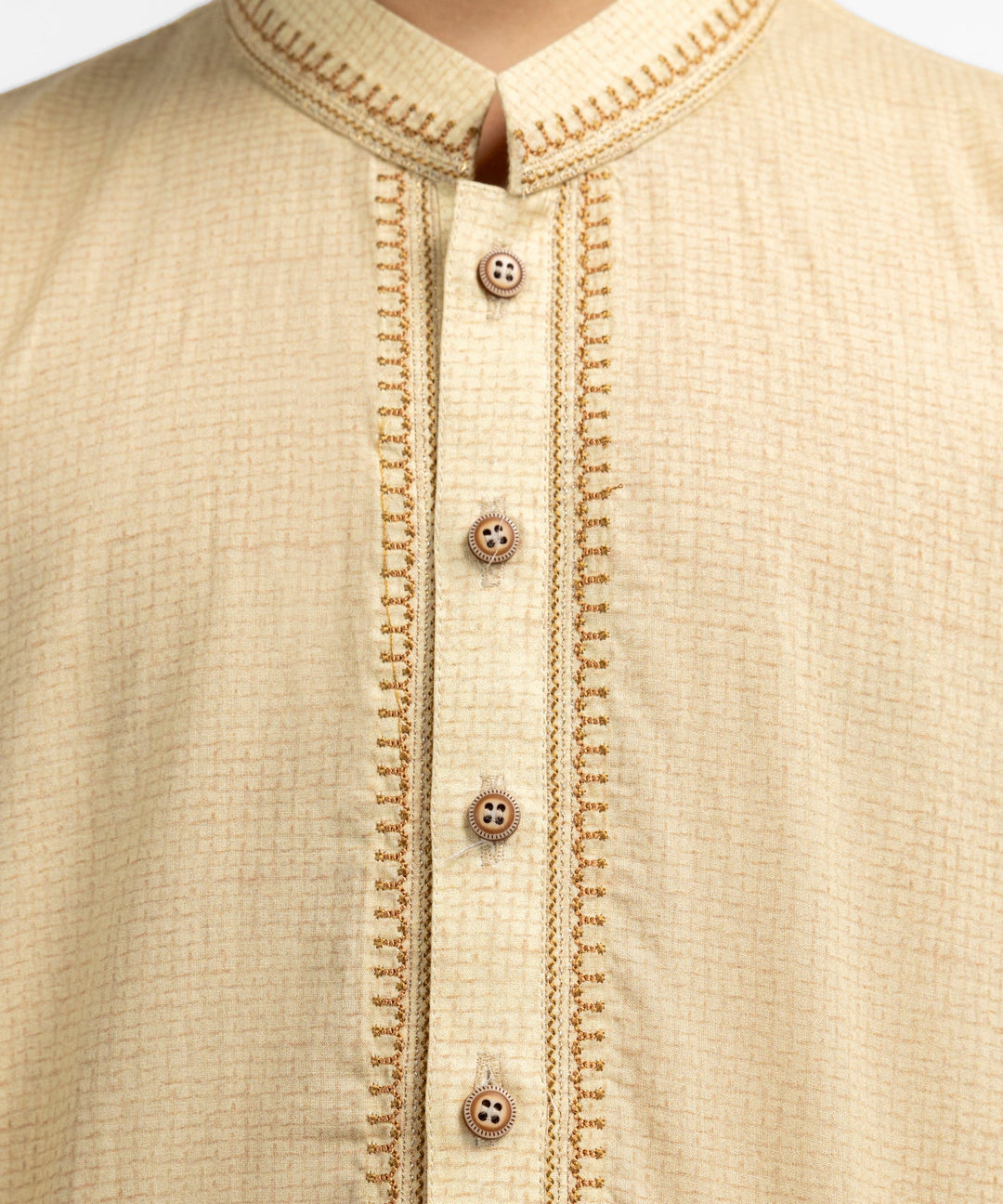 Cotton Yellow Kurta - J. Junaid Jamshed