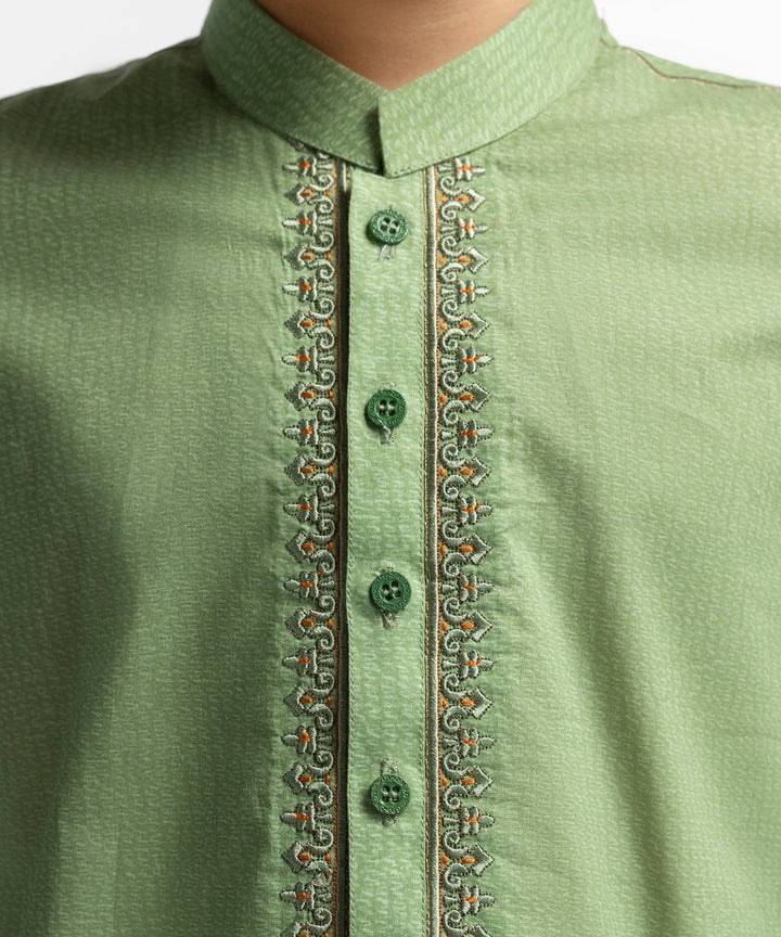 Cotton Green Kurta - J. Junaid Jamshed