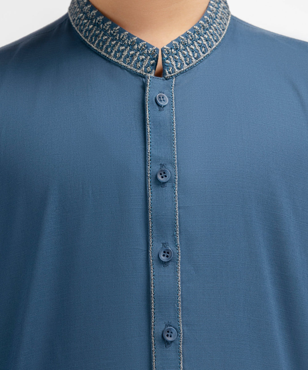 Cotton Pigeon Blue Kurta - J. Junaid Jamshed