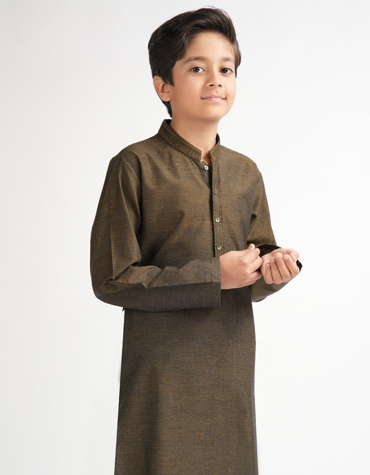 Cotton Mehndi Kurta - J. Junaid Jamshed
