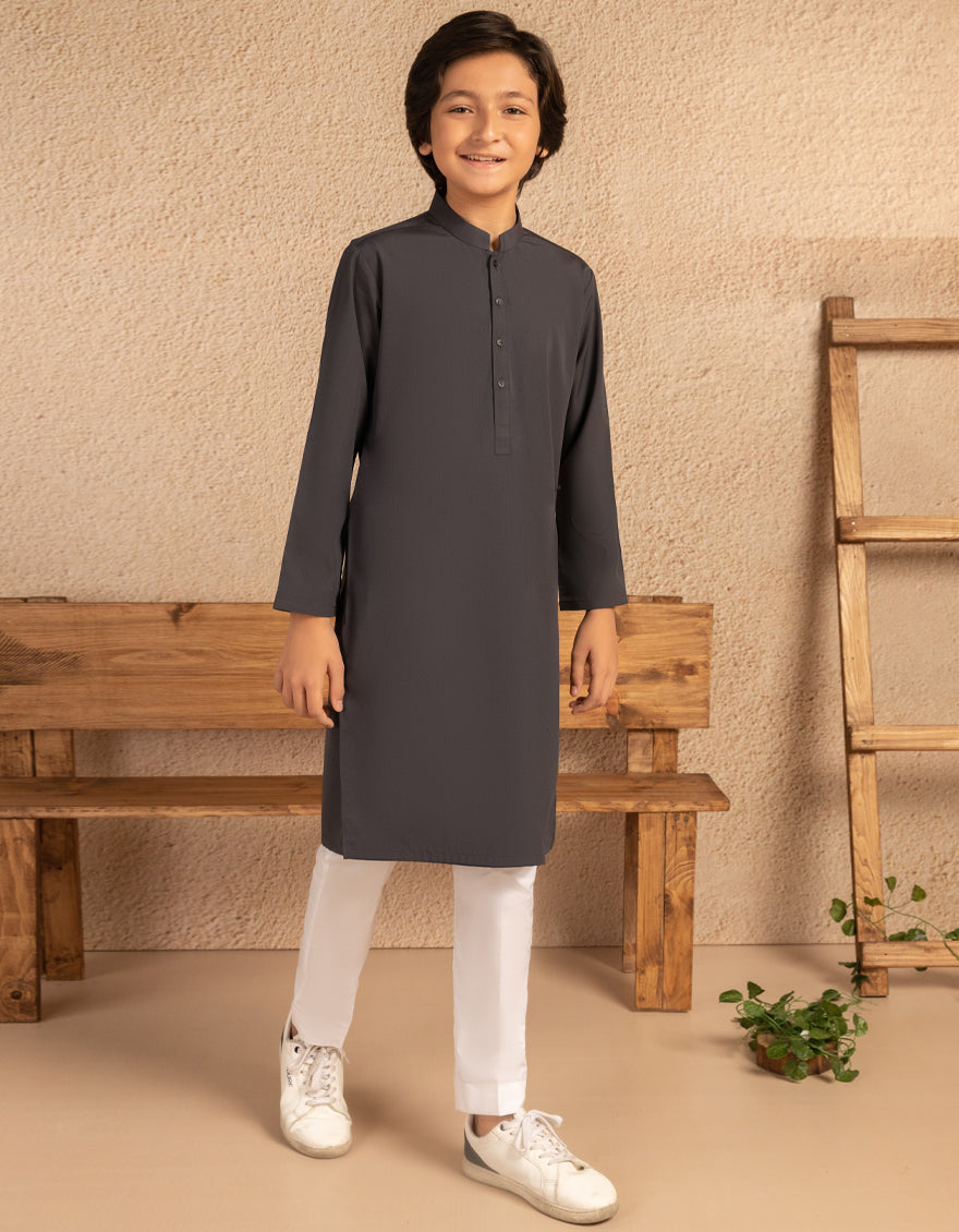 Blended Grey Kurta - J. Junaid Jamshed