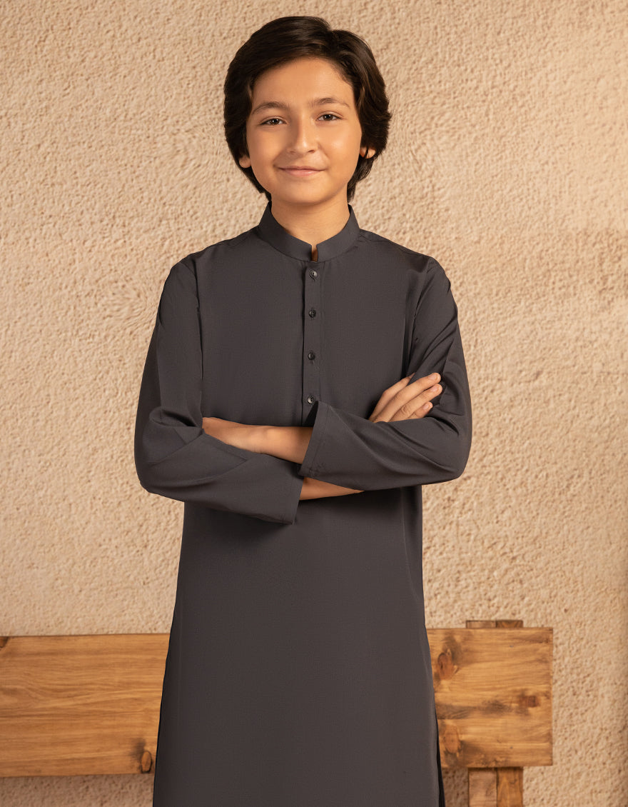 Blended Grey Kurta - J. Junaid Jamshed