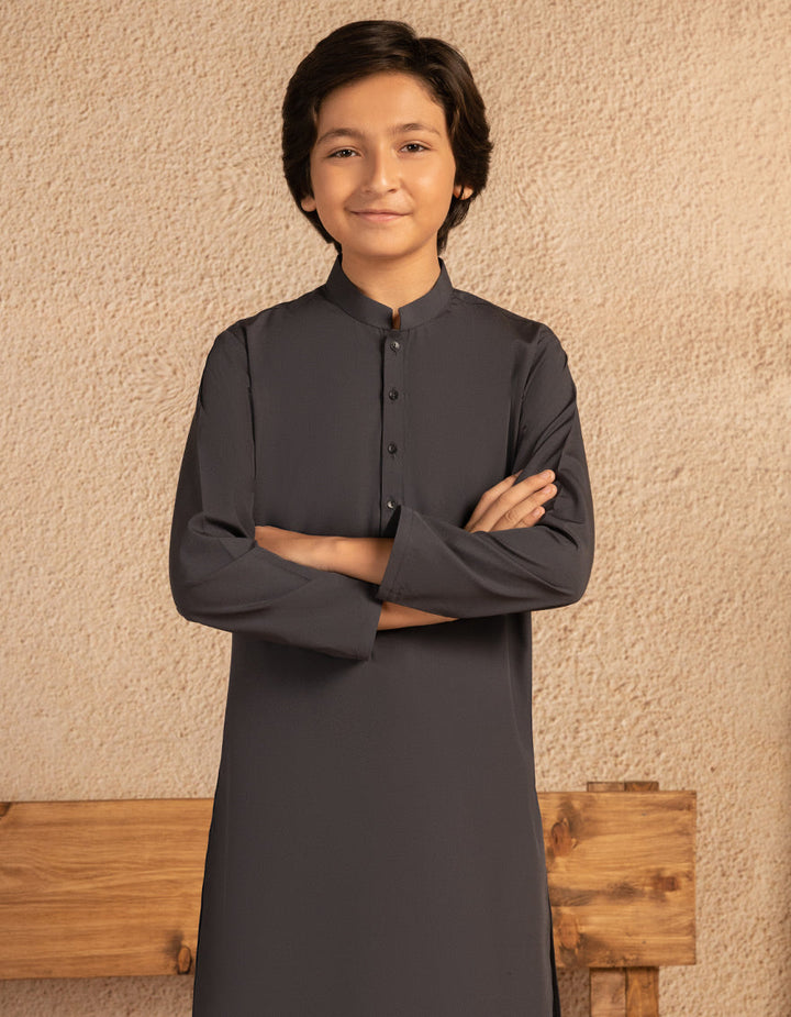 Blended Grey Kurta - J. Junaid Jamshed