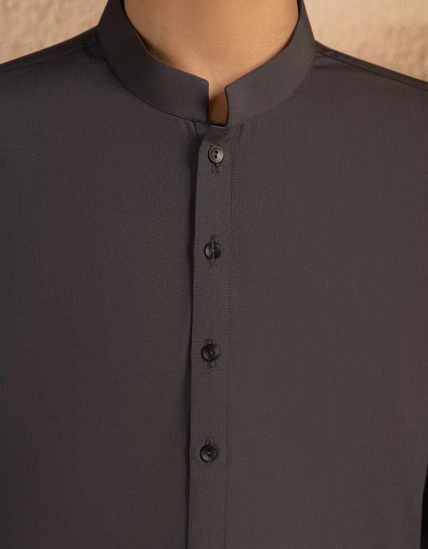 Blended Grey Kurta - J. Junaid Jamshed