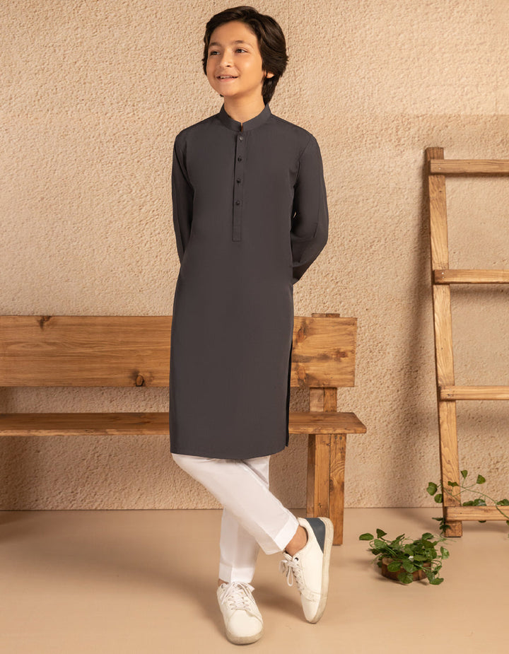 Blended Grey Kurta - J. Junaid Jamshed