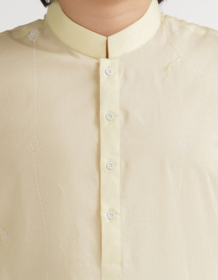 Cotton Lemon Kurta - J. Junaid Jamshed
