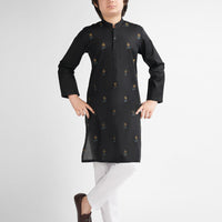 Cotton Black Kurta - J. Junaid Jamshed