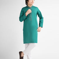 Cotton Sea Green Kurta - J. Junaid Jamshed