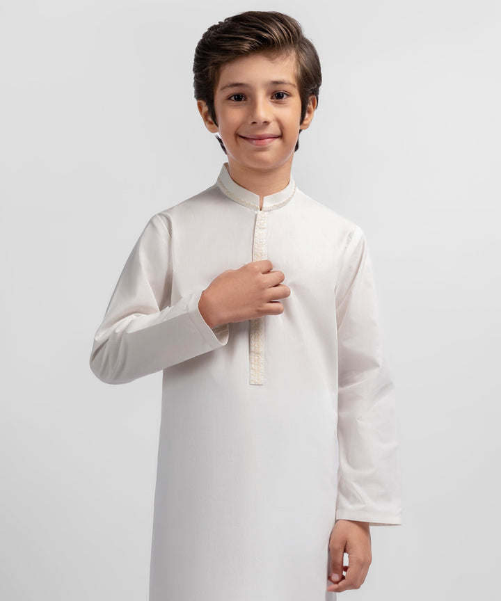 Cotton Off White Kurta - J. Junaid Jamshed