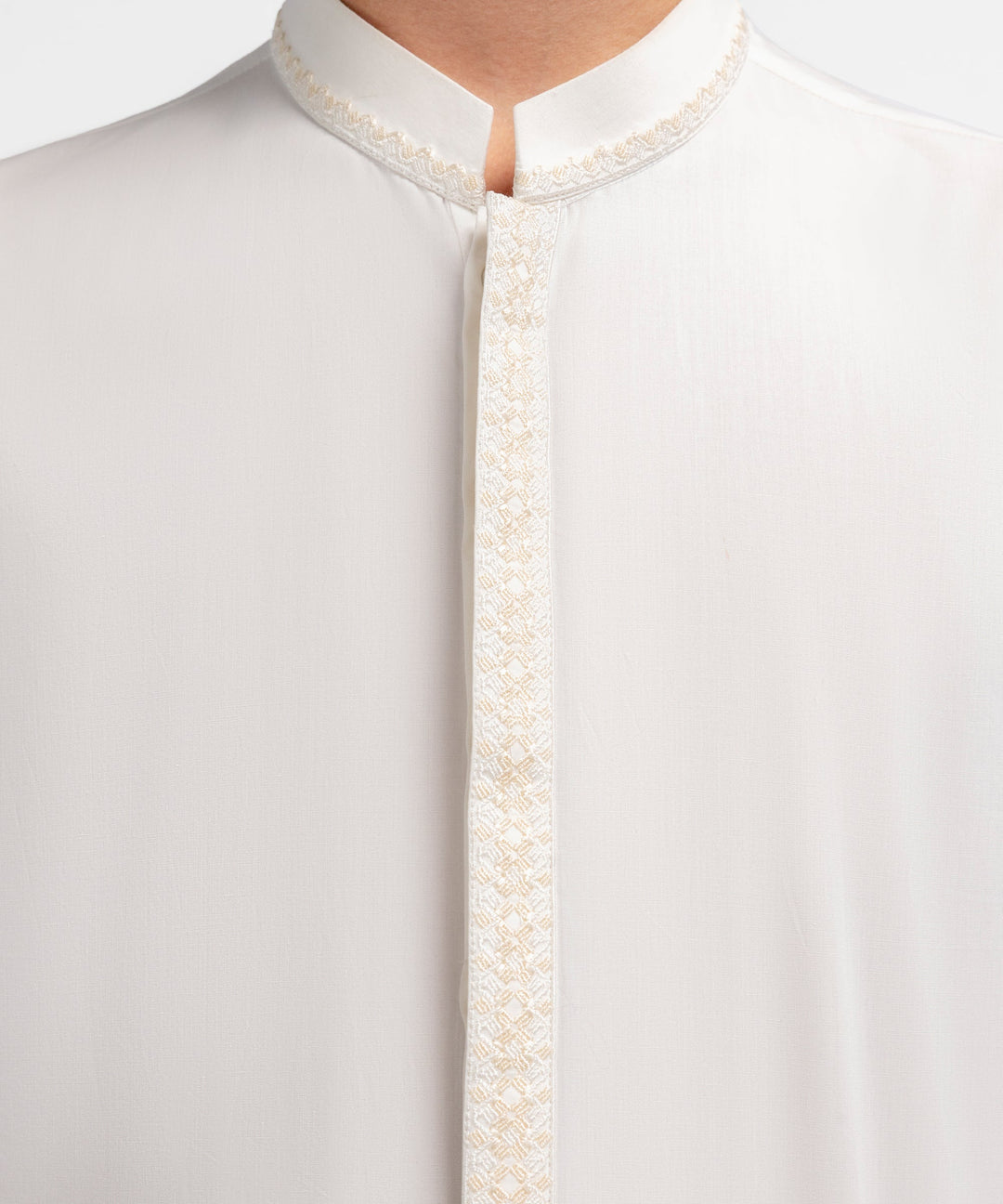 Cotton Off White Kurta - J. Junaid Jamshed