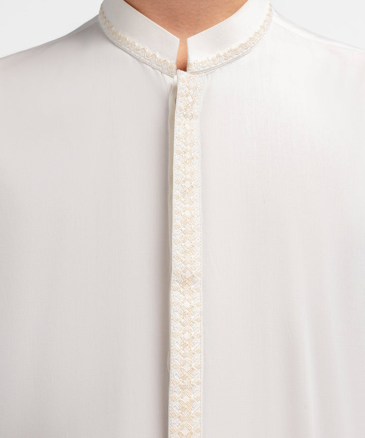 Cotton Off White Kurta - J. Junaid Jamshed