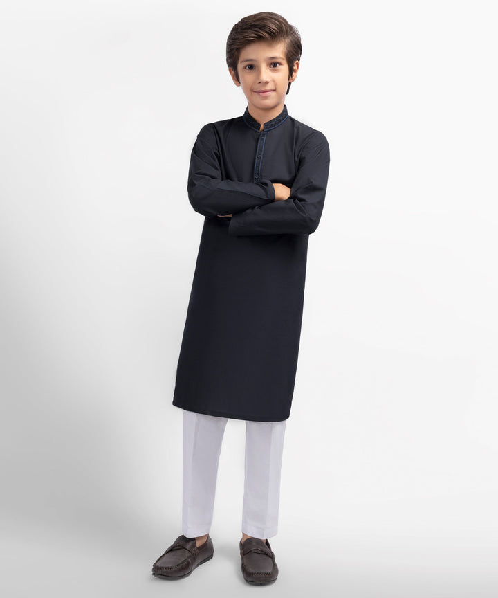 Cotton Black Kurta - J. Junaid Jamshed