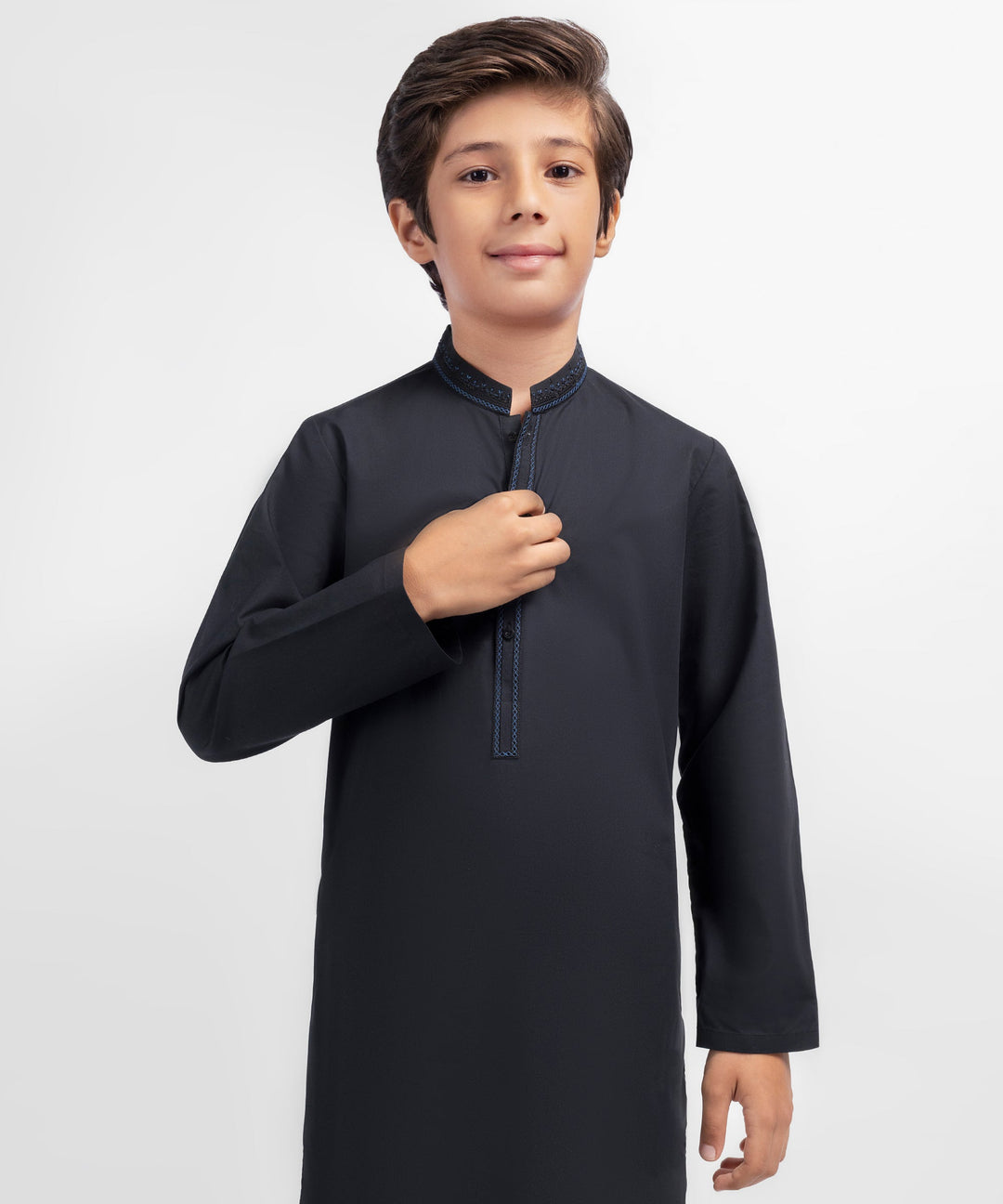 Cotton Black Kurta - J. Junaid Jamshed