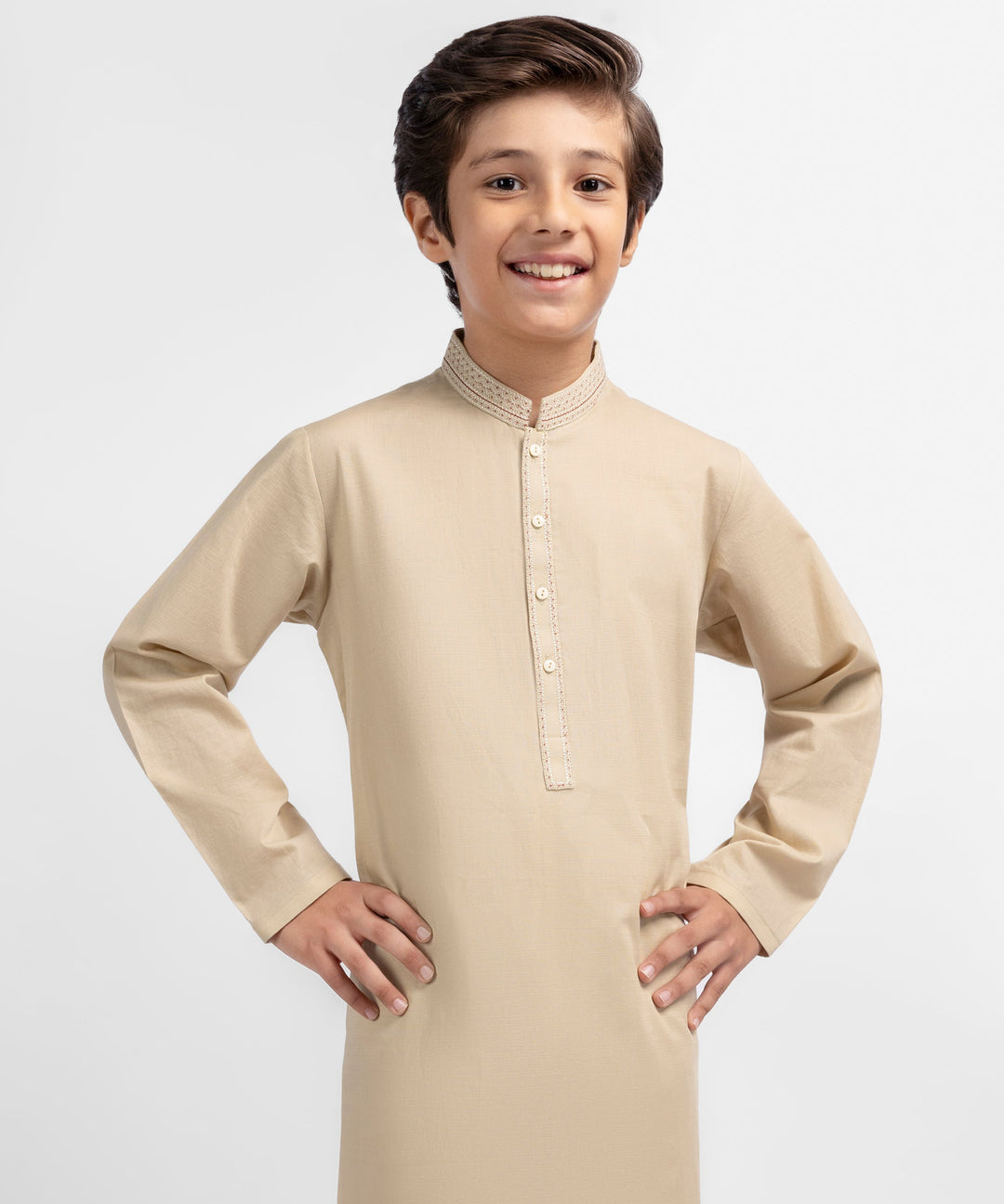 Cotton Beige Kurta - J. Junaid Jamshed