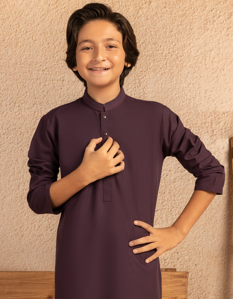 Blended Purple Kurta - J. Junaid Jamshed