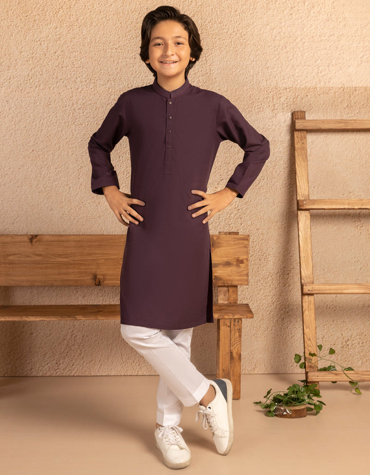 Blended Purple Kurta - J. Junaid Jamshed
