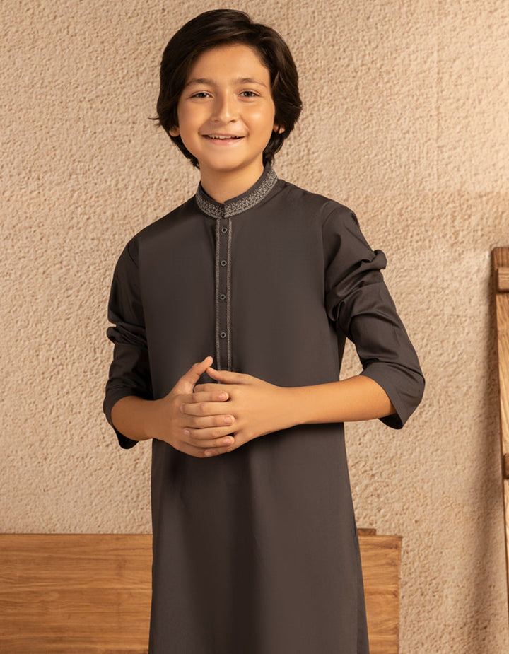 Cotton Grey Kurta - J. Junaid Jamshed