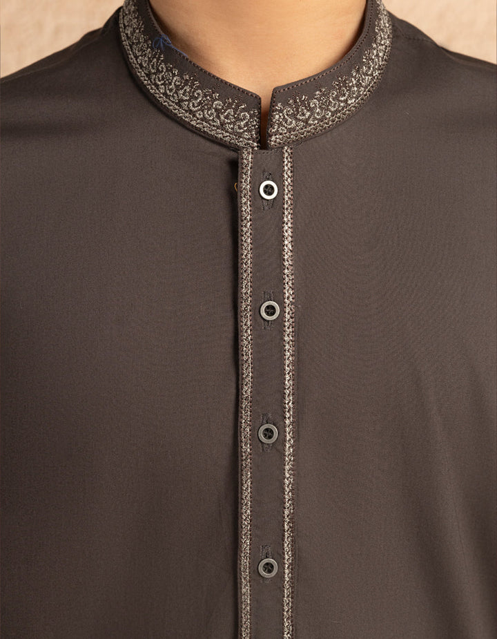 Cotton Grey Kurta - J. Junaid Jamshed