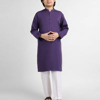Polyester Purple Kurta - J. Junaid Jamshed