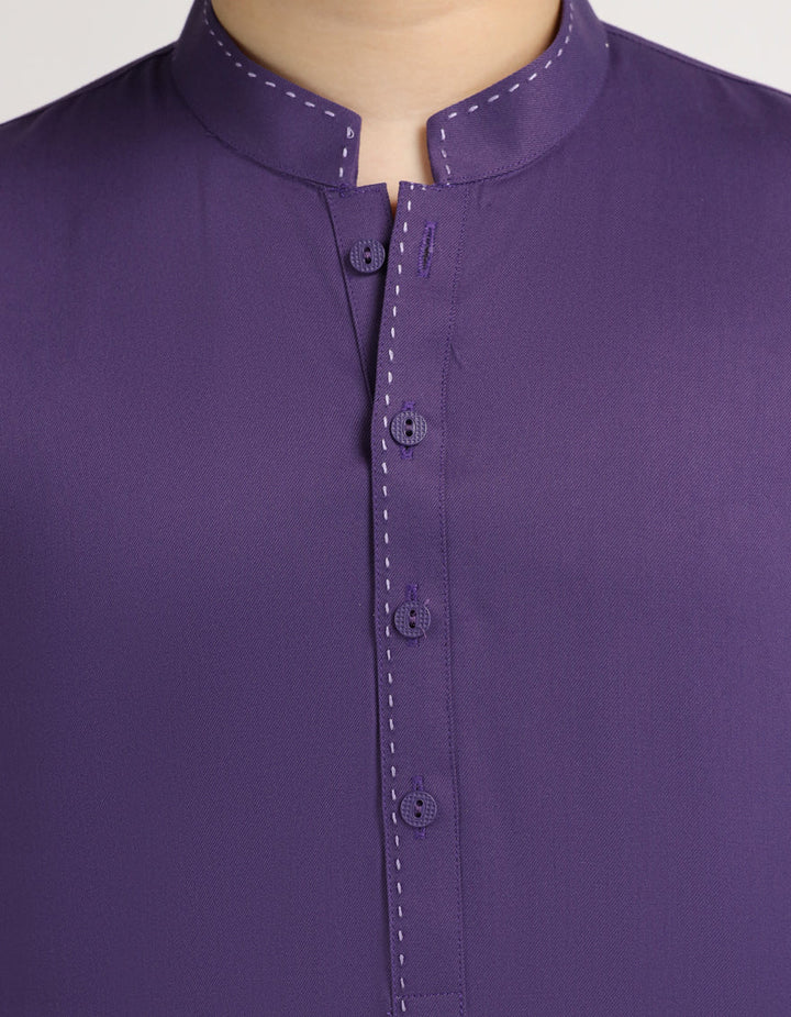 Polyester Purple Kurta - J. Junaid Jamshed