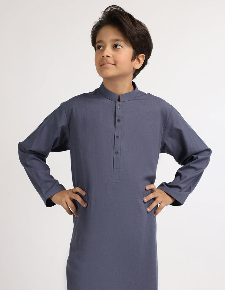 Polyester Grey Kurta - J. Junaid Jamshed