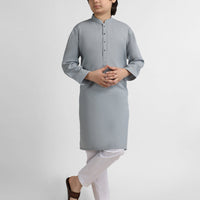 Polyester Grey Kurta - J. Junaid Jamshed