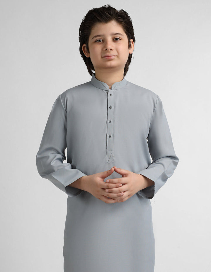 Polyester Grey Kurta - J. Junaid Jamshed