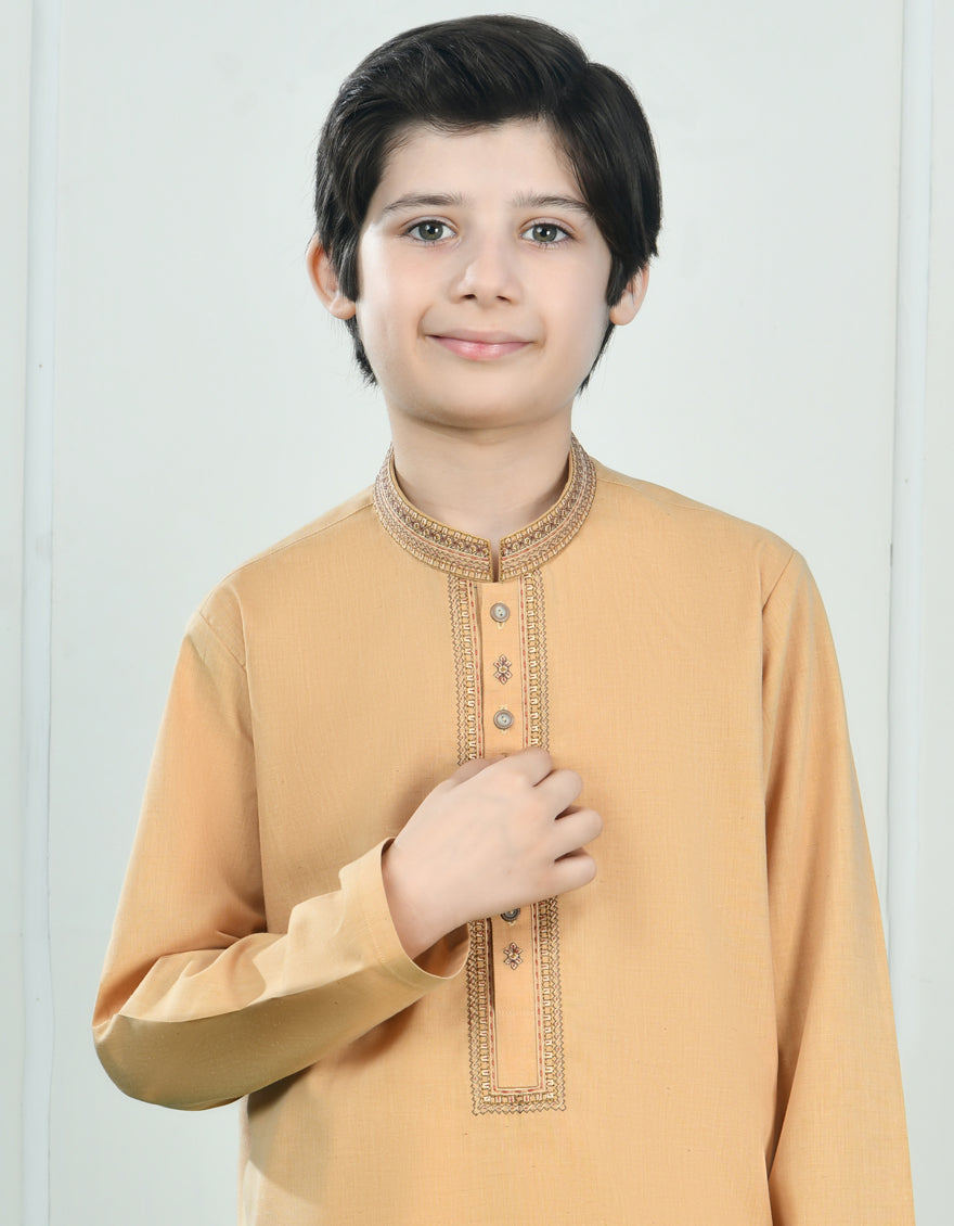 Blended Yellow Kurta - J. Junaid Jamshed