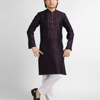 Polyester Deep Purple Special Kurta - J. Junaid Jamshed