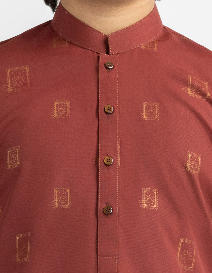 Polyester Rust Kurta Trouser - J. Junaid Jamshed