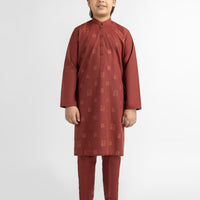 Polyester Rust Kurta Trouser - J. Junaid Jamshed