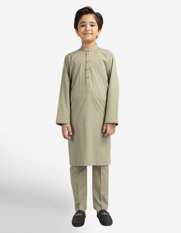 Blended Olive Kurta Trouser - J. Junaid Jamshed