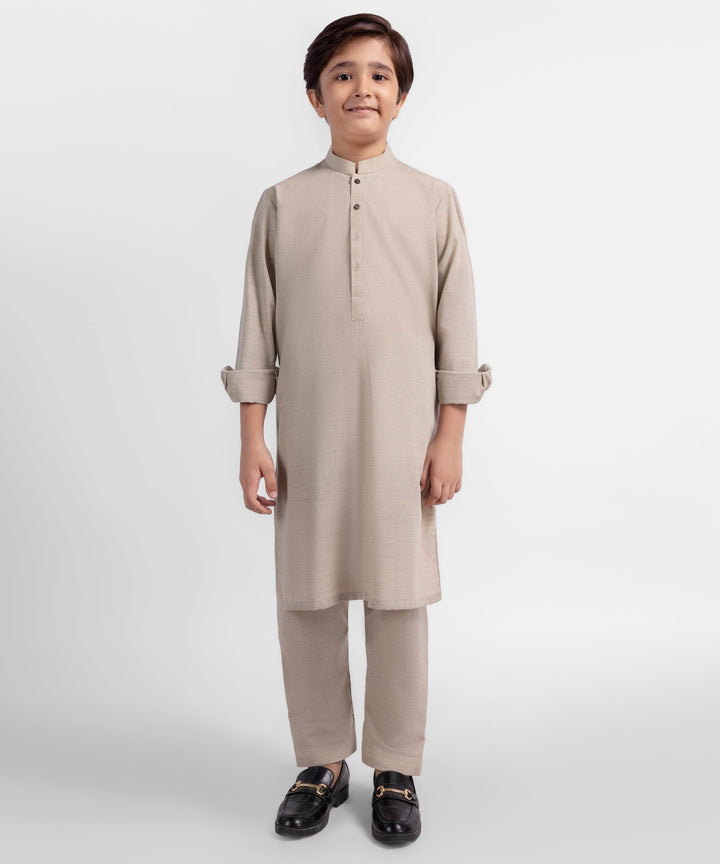 Polyester Khaki Kurta Trouser - J. Junaid Jamshed
