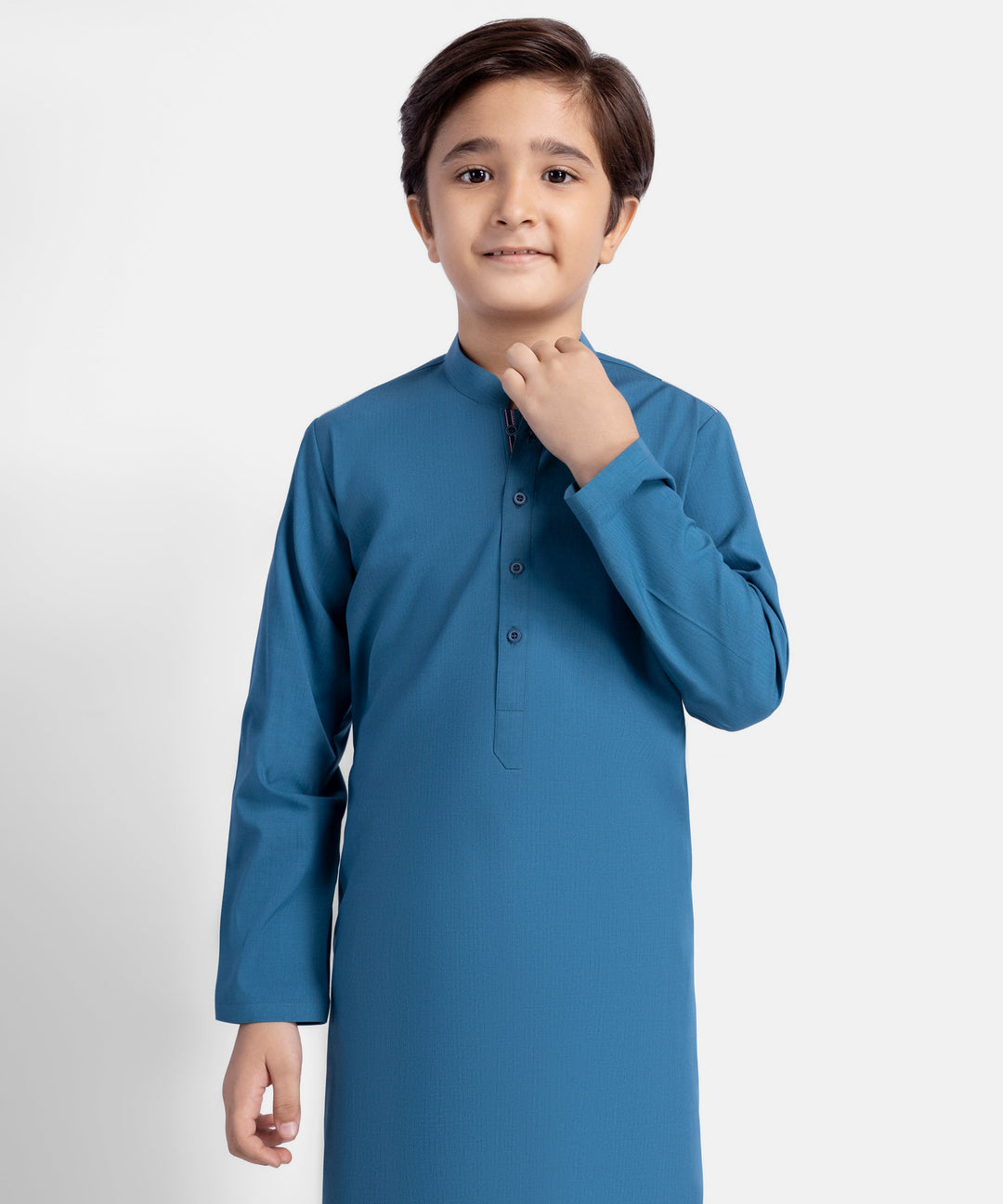Blended Teal Blue Kurta Trouser - J. Junaid Jamshed