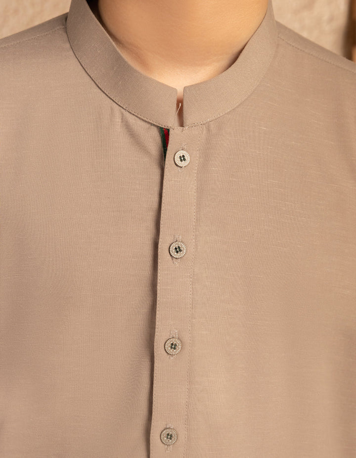 Blended Mud Brown Kurta Trouser - J. Junaid Jamshed
