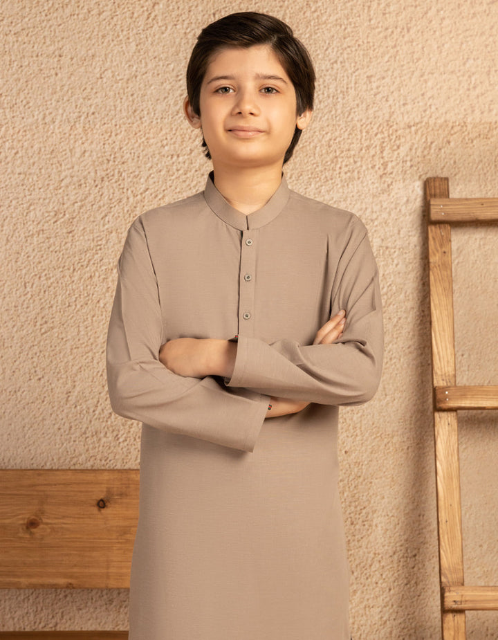 Blended Mud Brown Kurta Trouser - J. Junaid Jamshed