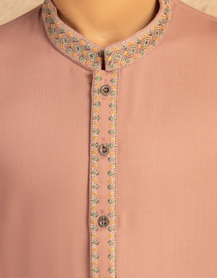 Blended Tea Pink Kurta Trouser - J. Junaid Jamshed