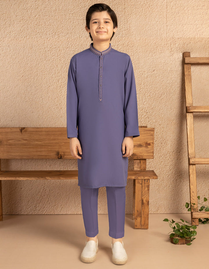 Blended Purple Kurta Trouser - J. Junaid Jamshed