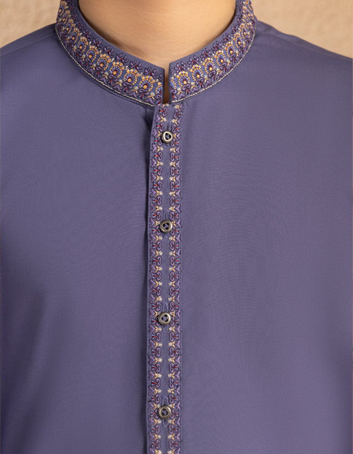 Blended Purple Kurta Trouser - J. Junaid Jamshed