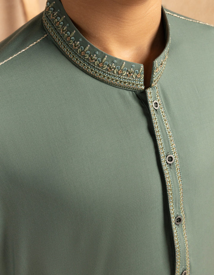 Blended Green Kurta Trouser - J. Junaid Jamshed
