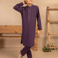 Polyester Dark Purple Kurta Trouser - J. Junaid Jamshed