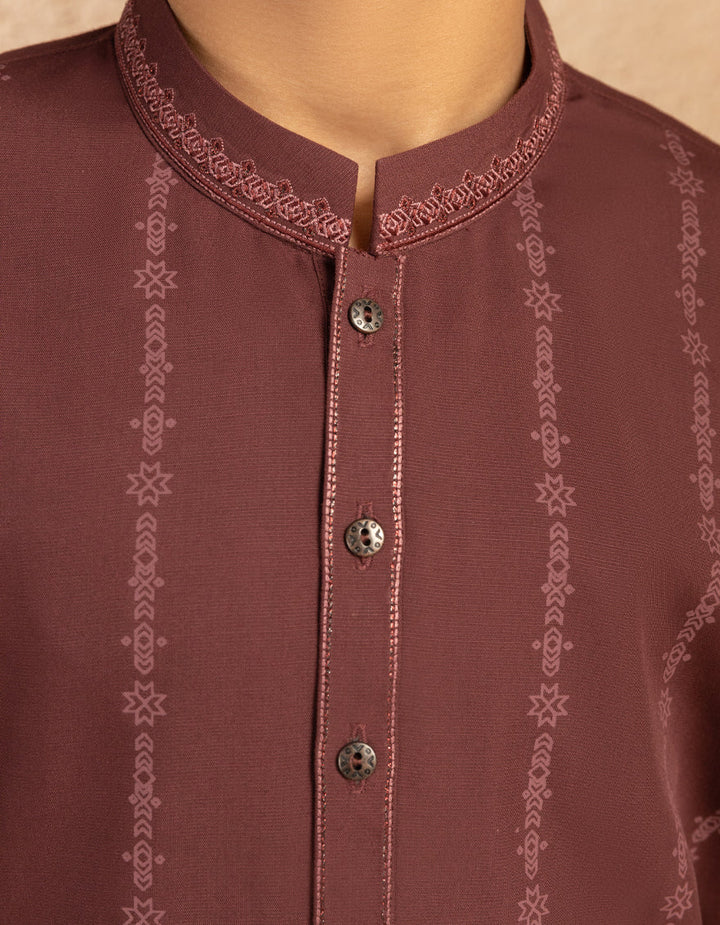 Blended Maroon Kurta Trouser - J. Junaid Jamshed
