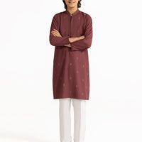 Blended Maroon Kurta Trouser - J. Junaid Jamshed