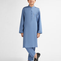 Blended Light Blue Kurta Trouser - J. Junaid Jamshed