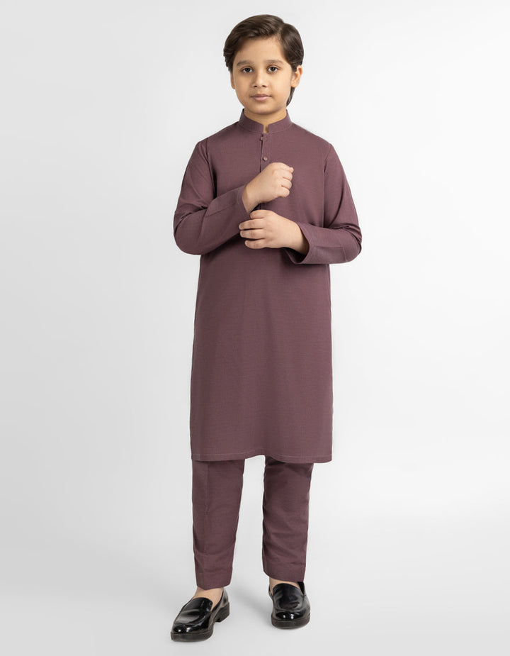 Blended Plum Kurta Trouser - J. Junaid Jamshed
