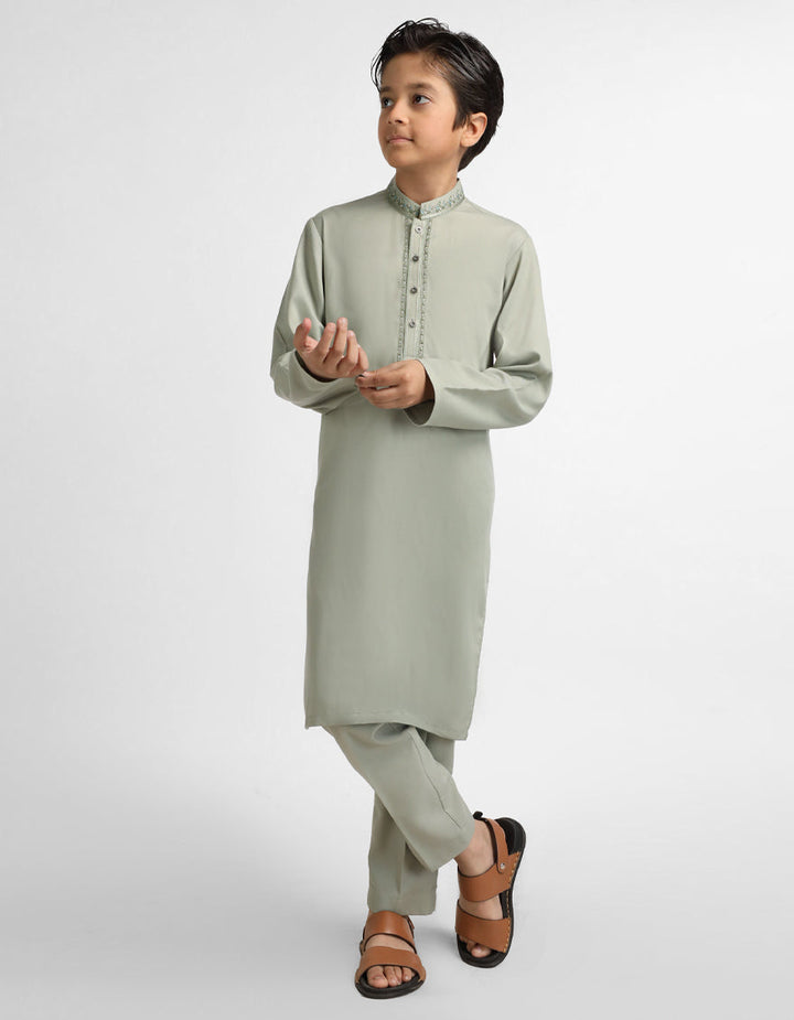 Blended Light Green Kurta Trouser - J. Junaid Jamshed
